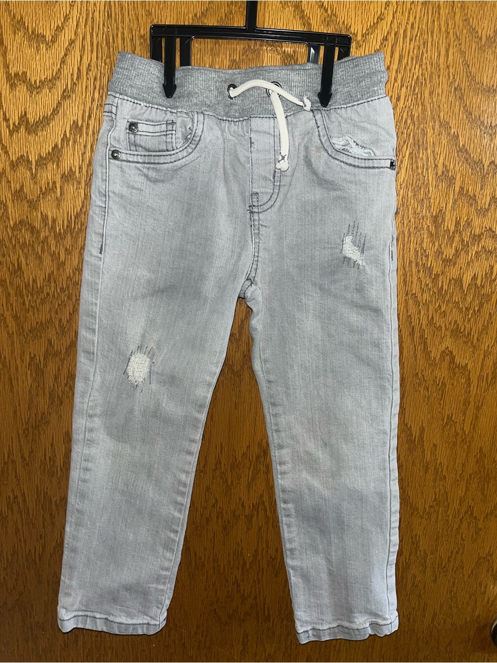 Cat & Jack Light Gray Distressed Kids Jeans with Drawstring